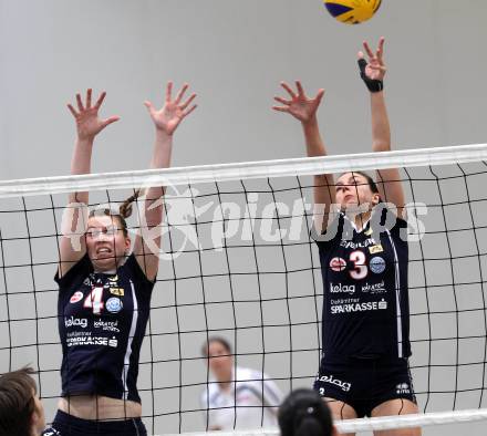 WVL. Volleyball Bundesliga. ATSC Wildcats gegen Hartberg. Samira Mauch, Lina Gorbach (Wildcats). Klagenfurt, 14.4.2010.
Foto: Kuess


---
pressefotos, pressefotografie, kuess, qs, qspictures, sport, bild, bilder, bilddatenbank