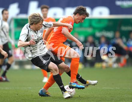 Fussball. Bundesliga. SK Austria Kelag Kaernten gegen FK Austria Wien.  Stefan Hierlaender, (Austria Kaernten), Julian Baumgartlinger (Wien). Klagenfurt, 17.4.2010. 
Foto: Kuess

---
pressefotos, pressefotografie, kuess, qs, qspictures, sport, bild, bilder, bilddatenbank