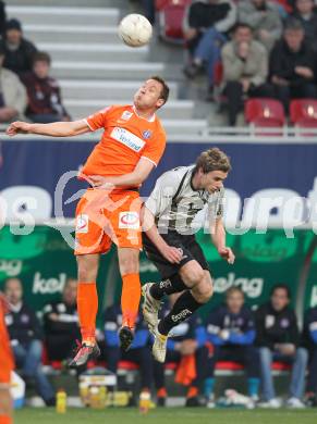 Fussball. Bundesliga. SK Austria Kelag Kaernten gegen FK Austria Wien.  Michael Sollbauer, (Austria Kaernten), Thiago Maier Santos Schumacher (Wien). Klagenfurt, 17.4.2010. 
Foto: Kuess

---
pressefotos, pressefotografie, kuess, qs, qspictures, sport, bild, bilder, bilddatenbank