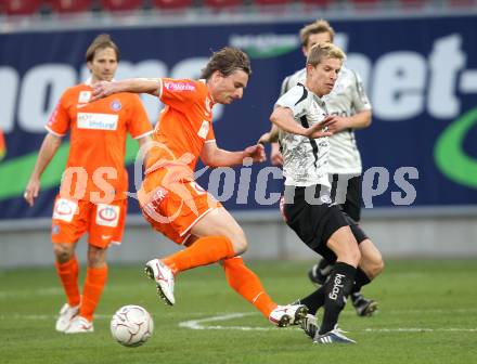 Fussball. Bundesliga. SK Austria Kelag Kaernten gegen FK Austria Wien.  Thomas Hinum, (Austria Kaernten), Petr Vorisek (Wien). Klagenfurt, 17.4.2010. 
Foto: Kuess

---
pressefotos, pressefotografie, kuess, qs, qspictures, sport, bild, bilder, bilddatenbank