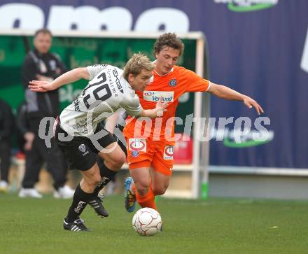 Fussball. Bundesliga. SK Austria Kelag Kaernten gegen FK Austria Wien.  Peter Pucker, (Austria Kaernten), Julian Baumgartlinger (Wien). Klagenfurt, 17.4.2010. 
Foto: Kuess

---
pressefotos, pressefotografie, kuess, qs, qspictures, sport, bild, bilder, bilddatenbank