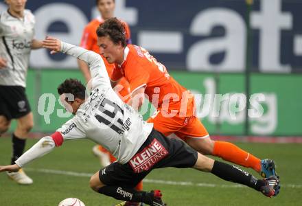 Fussball. Bundesliga. SK Austria Kelag Kaernten gegen FK Austria Wien.  Matthias Dollinger, Austria Kaernten), Julian Baumgartlinger ((Wien). Klagenfurt, 17.4.2010. 
Foto: Kuess

---
pressefotos, pressefotografie, kuess, qs, qspictures, sport, bild, bilder, bilddatenbank