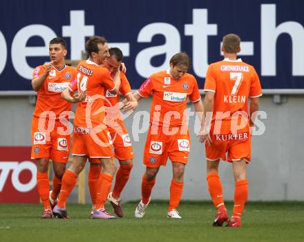 Fussball. Bundesliga. SK Austria Kelag Kaernten gegen FK Austria Wien.  Torjubel Austria Wien. Klagenfurt, 17.4.2010. 
Foto: Kuess

---
pressefotos, pressefotografie, kuess, qs, qspictures, sport, bild, bilder, bilddatenbank