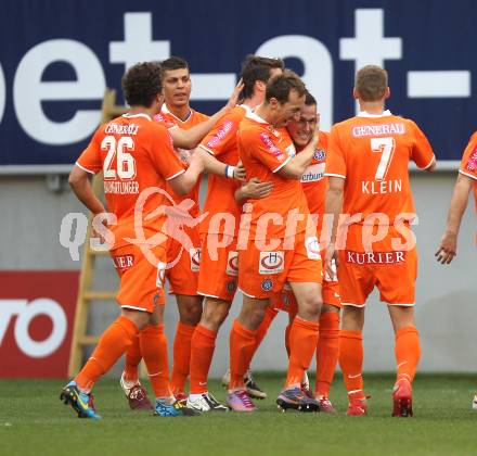 Fussball. Bundesliga. SK Austria Kelag Kaernten gegen FK Austria Wien.  Torjubel Austria Wien. Klagenfurt, 17.4.2010. 
Foto: Kuess

---
pressefotos, pressefotografie, kuess, qs, qspictures, sport, bild, bilder, bilddatenbank