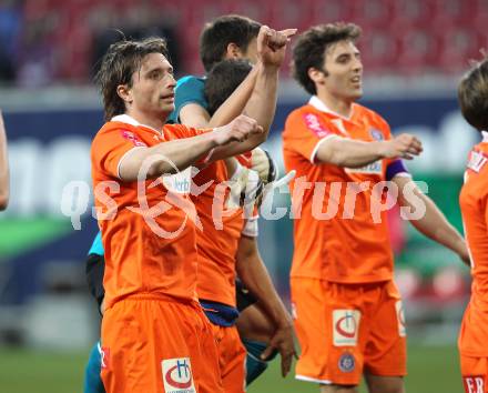 Fussball. Bundesliga. SK Austria Kelag Kaernten gegen FK Austria Wien.  Jubel Austria Wien. Klagenfurt, 17.4.2010. 
Foto: Kuess

---
pressefotos, pressefotografie, kuess, qs, qspictures, sport, bild, bilder, bilddatenbank