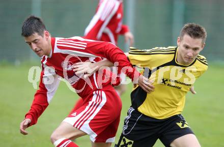 Fussball Unterliga Ost. SV Ludmannsdorf gegen ASKOE Koettmannsdorf. David Muenzer (Ludmannsdorf), Michael Pesjak(Koettmannsdorf). Ludmannsdorf, am 18.4.2010.
Foto: Kuess
---
pressefotos, pressefotografie, kuess, qs, qspictures, sport, bild, bilder, bilddatenbank