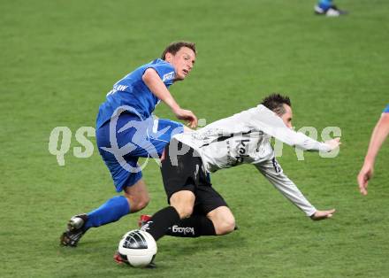 Fussball OEFB Stiegl Cup. SK Austria Kaernten gegen SC Magna Wr. Neustadt. Matthias Dollinger (Kaernten), Michael Stanislaw  (Wr. Neustadt). Klagenfurt, am 20.4.2010.
Foto: Kuess
---
pressefotos, pressefotografie, kuess, qs, qspictures, sport, bild, bilder, bilddatenbank