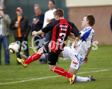 Fussball. Regionalliga. SK Treibach gegen WAC/St. Andrae Lavanttal. Golznig Stefan (Treibach), Kerhe Manuel (WAC/St.Andrae). Treibach, 20.4.2010.
Foto: Kuess 

---
pressefotos, pressefotografie, kuess, qs, qspictures, sport, bild, bilder, bilddatenbank