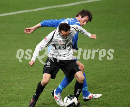 Fussball OEFB Stiegl Cup. SK Austria Kaernten gegen SC Magna Wr. Neustadt. Matthias Dollinger (Kaernten), Mario Reiter  (Wr. Neustadt). Klagenfurt, am 20.4.2010.
Foto: Kuess
---
pressefotos, pressefotografie, kuess, qs, qspictures, sport, bild, bilder, bilddatenbank