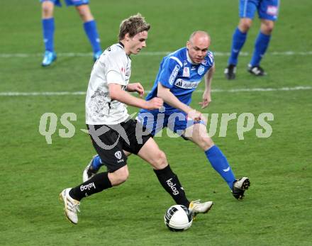 Fussball OEFB Stiegl Cup. SK Austria Kaernten gegen SC Magna Wr. Neustadt. Michael Sollbauer (Kaernten), Petr Johana  (Wr. Neustadt). Klagenfurt, am 20.4.2010.
Foto: Kuess
---
pressefotos, pressefotografie, kuess, qs, qspictures, sport, bild, bilder, bilddatenbank