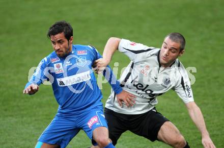 Fussball OEFB Stiegl Cup. SK Austria Kaernten gegen SC Magna Wr. Neustadt. Marco Salvatore (Kaernten), Mirnel Sadovic  (Wr. Neustadt). Klagenfurt, am 20.4.2010.
Foto: Kuess
---
pressefotos, pressefotografie, kuess, qs, qspictures, sport, bild, bilder, bilddatenbank