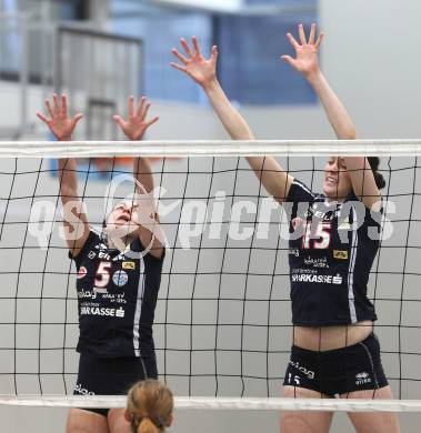 WVL. Volleyball Bundesliga. ATSC Wildcats gegen Hartberg. Maja Praeprost, Anna Cmaylo (Wildcats). Klagenfurt, 14.4.2010.
Foto: Kuess


---
pressefotos, pressefotografie, kuess, qs, qspictures, sport, bild, bilder, bilddatenbank