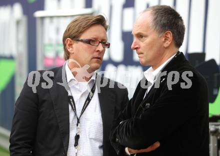 Fussball. Bundesliga. SK Austria Kelag Kaernten  gegen Red Bull Salzburg. Michael Mike Heiden, Karl Heinz Petritz (Austria Kaernten). Klagenfurt, 10.4.2010. 
Foto: Kuess

---
pressefotos, pressefotografie, kuess, qs, qspictures, sport, bild, bilder, bilddatenbank