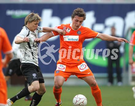 Fussball. Bundesliga. SK Austria Kelag Kaernten gegen FK Austria Wien.  Stefan Hierlaender (Austria Kaernten), Julian Baumgartlinger (Wien). Klagenfurt, 17.4.2010. 
Foto: Kuess

---
pressefotos, pressefotografie, kuess, qs, qspictures, sport, bild, bilder, bilddatenbank