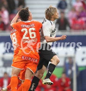 Fussball. Bundesliga. SK Austria Kelag Kaernten gegen FK Austria Wien.  Stefan Hierlaender (Austria Kaernten), Julian Baumgartlinger (Wien). Klagenfurt, 17.4.2010. 
Foto: Kuess

---
pressefotos, pressefotografie, kuess, qs, qspictures, sport, bild, bilder, bilddatenbank