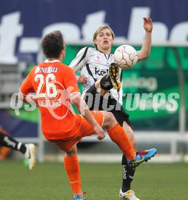 Fussball. Bundesliga. SK Austria Kelag Kaernten gegen FK Austria Wien.  Stefan Hierlaender (Austria Kaernten), Julian Baumgartlinger (Wien). Klagenfurt, 17.4.2010. 
Foto: Kuess

---
pressefotos, pressefotografie, kuess, qs, qspictures, sport, bild, bilder, bilddatenbank