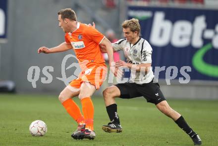Fussball. Bundesliga. SK Austria Kelag Kaernten gegen FK Austria Wien.  Peter Pucker (Austria Kaernten), Thiago Maier Santos Schumacher (Wien). Klagenfurt, 17.4.2010. 
Foto: Kuess

---
pressefotos, pressefotografie, kuess, qs, qspictures, sport, bild, bilder, bilddatenbank