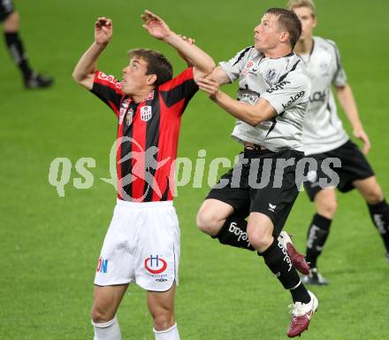 Fussball. Bundesliga. SK Austria Kelag Kaernten gegen LASK Linz.  Thomas Riedl, (Austria Kaernten), Florian Metz (Linz). Klagenfurt, 5.5.2010. 
Foto: Kuess

---
pressefotos, pressefotografie, kuess, qs, qspictures, sport, bild, bilder, bilddatenbank