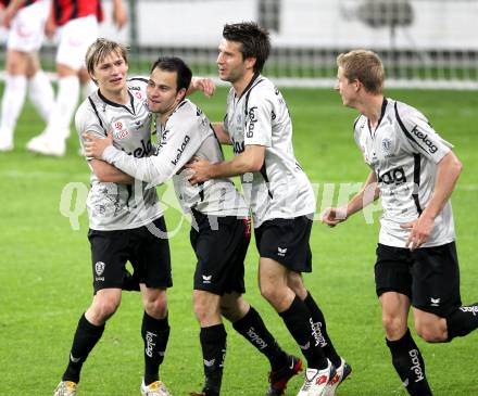 Fussball. Bundesliga. SK Austria Kelag Kaernten gegen LASK Linz.  Torjubel  (Austria Kaernten). Klagenfurt, 5.5.2010. 
Foto: Kuess

---
pressefotos, pressefotografie, kuess, qs, qspictures, sport, bild, bilder, bilddatenbank