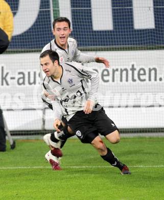 Fussball. Bundesliga. SK Austria Kelag Kaernten gegen LASK Linz.  Torjubel Leonhard Kaufmann, Markus Pink (Austria Kaernten). Klagenfurt, 5.5.2010. 
Foto: Kuess

---
pressefotos, pressefotografie, kuess, qs, qspictures, sport, bild, bilder, bilddatenbank