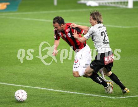 Fussball. Bundesliga. SK Austria Kelag Kaernten gegen LASK Linz.  Stefan Hierlaender, (Austria Kaernten), Chinchilla (Linz). Klagenfurt, 5.5.2010. 
Foto: Kuess

---
pressefotos, pressefotografie, kuess, qs, qspictures, sport, bild, bilder, bilddatenbank