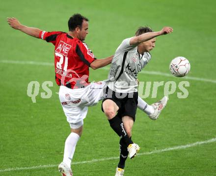 Fussball. Bundesliga. SK Austria Kelag Kaernten gegen LASK Linz.  Stefan Hierlaender, (Austria Kaernten),   Chinchilla (Linz). Klagenfurt, 5.5.2010. 
Foto: Kuess

---
pressefotos, pressefotografie, kuess, qs, qspictures, sport, bild, bilder, bilddatenbank