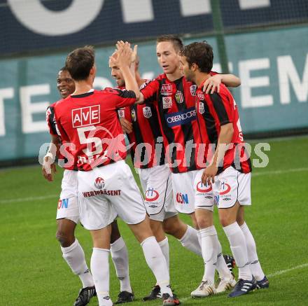 Fussball. Bundesliga. SK Austria Kelag Kaernten gegen LASK Linz.  Torjubel LASK. Klagenfurt, 5.5.2010. 
Foto: Kuess

---
pressefotos, pressefotografie, kuess, qs, qspictures, sport, bild, bilder, bilddatenbank