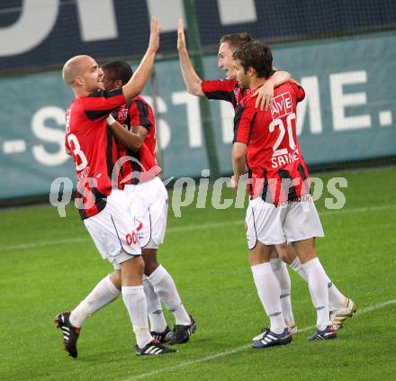 Fussball. Bundesliga. SK Austria Kelag Kaernten gegen LASK Linz.  Torjubel LASK. Klagenfurt, 5.5.2010. 
Foto: Kuess

---
pressefotos, pressefotografie, kuess, qs, qspictures, sport, bild, bilder, bilddatenbank