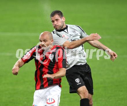 Fussball. Bundesliga. SK Austria Kelag Kaernten gegen LASK Linz.  Oliver Pusztai (Austria Kaernten), Gardar Gunnlaugsson (Linz). Klagenfurt, 5.5.2010. 
Foto: Kuess

---
pressefotos, pressefotografie, kuess, qs, qspictures, sport, bild, bilder, bilddatenbank