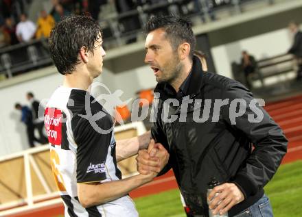 Fussball. Regionalliga. WAC SK St. Andrae/Lavanttal gegen SAK Celovec/Klagenfurt. Christian Falk, Trainer Nenad Bjelica (St.Andrae). Wolfsberg, 11.5.2010. 
Foto: Kuess

---
pressefotos, pressefotografie, kuess, qs, qspictures, sport, bild, bilder, bilddatenbank