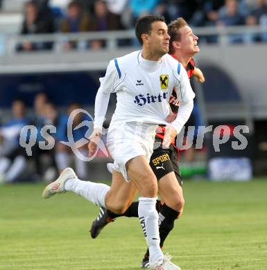 Fussball. Regionalliga. FC St. Veit gegen SV Leibnitz Flavia Solva .  Seoane Santalla Gerardo Diego, (St.Veit), Stefan Kammerhofer (Flavia Solva). St.Veit, 12.5.2010. 
Foto: Kuess

---
pressefotos, pressefotografie, kuess, qs, qspictures, sport, bild, bilder, bilddatenbank