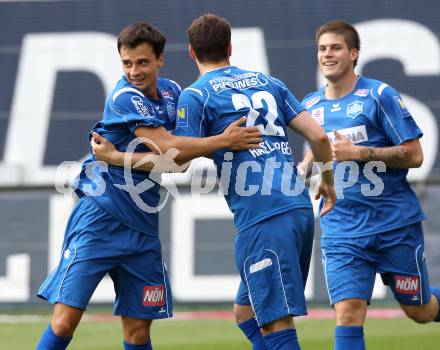 Fussball. Tipp3-Bundesliga. SK Austria Kaernten gegen SC Magna Wiener Neustadt. Torjubel Wiener Neustadt. Klagenfurt, 13.5.2010. 
Foto: Kuess 

---
pressefotos, pressefotografie, kuess, qs, qspictures, sport, bild, bilder, bilddatenbank