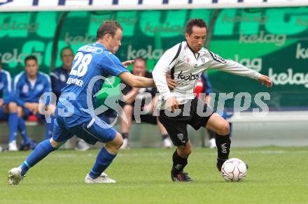 Fussball. Tipp3-Bundesliga. SK Austria Kaernten gegen SC Magna Wiener Neustadt. Matthias Dollinger, (Austria Kaernten), Bernd Besenlehner (Wr. Neustadt). Klagenfurt, 13.5.2010. 
Foto: Kuess 

---
pressefotos, pressefotografie, kuess, qs, qspictures, sport, bild, bilder, bilddatenbank