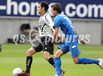 Fussball. Tipp3-Bundesliga. SK Austria Kaernten gegen SC Magna Wiener Neustadt. Leonhard Kaufmann, (Austria Kaernten), Patrick Niklas (Wr. Neustadt). Klagenfurt, 13.5.2010. 
Foto: Kuess 

---
pressefotos, pressefotografie, kuess, qs, qspictures, sport, bild, bilder, bilddatenbank