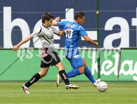 Fussball. Tipp3-Bundesliga. SK Austria Kaernten gegen SC Magna Wiener Neustadt. Luka Elsner, (Austria Kaernten), Mensur Kurtisi (Wr. Neustadt). Klagenfurt, 13.5.2010. 
Foto: Kuess 

---
pressefotos, pressefotografie, kuess, qs, qspictures, sport, bild, bilder, bilddatenbank