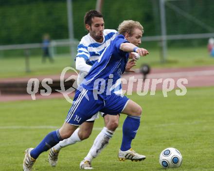 Fussball Kaerntner Liga. VSV gegen SK Treibach. Mario Ramusch (VSV), Alexander Lessnigg (Treibach). Villach, am 13.5.2010.
Foto: Kuess
---
pressefotos, pressefotografie, kuess, qs, qspictures, sport, bild, bilder, bilddatenbank