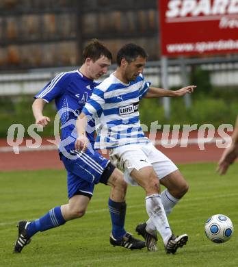 Fussball Kaerntner Liga. VSV gegen SK Treibach. Darko Djukic (VSV), Philip Klaming (Treibach). Villach, am 13.5.2010.
Foto: Kuess
---
pressefotos, pressefotografie, kuess, qs, qspictures, sport, bild, bilder, bilddatenbank