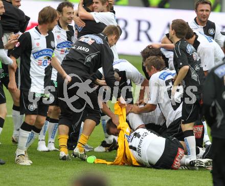 Fussbal. OEFB Stiegl Cup. Sturm Graz gegen FC Magna Wiener Neustadt. Jubel Sturm Graz. Klagenfurt, 16.5.2010. 
Foto: Kuess 

---
pressefotos, pressefotografie, kuess, qs, qspictures, sport, bild, bilder, bilddatenbank