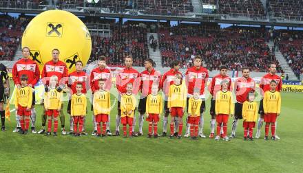 Fussball. Laenderspiel Oesterreich gegen Kroatien. Marc janko, Juergen Macho, Zlatko Junuzovic, Franz Schiemer, Manuel Ortlechner, Aleksandar Dragovic, Martin Harnik, Sebastian Proedl, Uemit Korkmaz, Roman Wallner, Christian Fuchs  (Oesterreich). Klagenfurt, 19.5.2010. 
Foto: Kuess 

---
pressefotos, pressefotografie, kuess, qs, qspictures, sport, bild, bilder, bilddatenbank