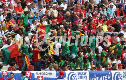 Fussball Laenderspiel. Testspiel Kamerun gegen Slowakei.  Fans (Kamerun). Klagenfurt, am 29.5.2010.
Foto: Kuess

---
pressefotos, pressefotografie, kuess, qs, qspictures, sport, bild, bilder, bilddatenbank