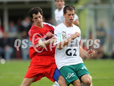 Fussball. Kaerntner Liga. FC Oberwinkler Lendorf gegen SV Spittal/Drau. Huber Christian (Lendorf), Kautz Christian (Spittal). Lendorf, 30.5.2010.
Foto: Kuess
---
pressefotos, pressefotografie, kuess, qs, qspictures, sport, bild, bilder, bilddatenbank