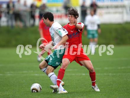 Fussball. Kaerntner Liga. FC Oberwinkler Lendorf gegen SV Spittal/Drau. Wildbahner Andreas (Lendorf), Kofler Lukas (Spittal). Lendorf, 30.5.2010.
Foto: Kuess
---
pressefotos, pressefotografie, kuess, qs, qspictures, sport, bild, bilder, bilddatenbank