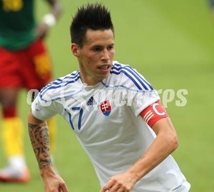 Fussball Laenderspiel. Testspiel Kamerun gegen Slowakei.  Marek Hamsik  (Slowakei). Klagenfurt, am 29.5.2010.
Foto: Kuess

---
pressefotos, pressefotografie, kuess, qs, qspictures, sport, bild, bilder, bilddatenbank