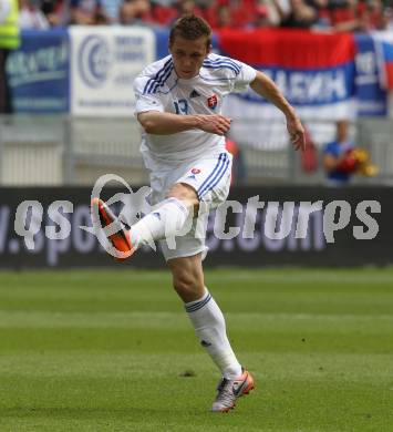 Fussball Laenderspiel. Testspiel Kamerun gegen Slowakei.  Juraj Kucka  (Slowakei). Klagenfurt, am 29.5.2010.
Foto: Kuess

---
pressefotos, pressefotografie, kuess, qs, qspictures, sport, bild, bilder, bilddatenbank