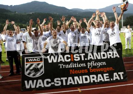 Fussball Regionalliga. Relegationsspiel. WAC/St. Andrae gegen Parndorf. Jubel WAC. Wolfsberg am 12.6.2010
Foto: Kuess
---
pressefotos, pressefotografie, kuess, qs, qspictures, sport, bild, bilder, bilddatenbank