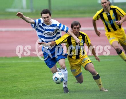 Fussball. KFV Cup. VSV gegen SG Drautal. Brandstaetter Julian (VSV), Kofler Rene (Drautal). Villach, 19.6.2010.
Foto: Kuess
---
pressefotos, pressefotografie, kuess, qs, qspictures, sport, bild, bilder, bilddatenbank