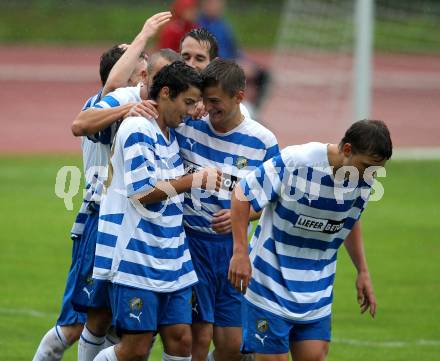 Fussball. KFV Cup. VSV gegen SG Drautal. Torjubel Ebner Sandro (VSV). Villach, 19.6.2010.
Foto: Kuess
---
pressefotos, pressefotografie, kuess, qs, qspictures, sport, bild, bilder, bilddatenbank