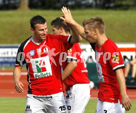 Fussball. Testspiel. WAC St. Andrae gegen Red Bull Salzburg. Torjubel Devid Stanisavljevic, Manuel Kerhe (WAC). Wolfsberg, 22.6.2010.
Foto: Kuess

---
pressefotos, pressefotografie, kuess, qs, qspictures, sport, bild, bilder, bilddatenbank