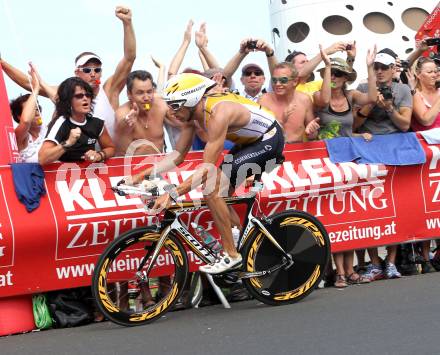 Kaernten Ironman Austria. Radfahren. Marino Vanhoenacker (BEL). Klagenfurt, am 4.7.2010.
Foto: Kuess

---
pressefotos, pressefotografie, kuess, qs, qspictures, sport, bild, bilder, bilddatenbank