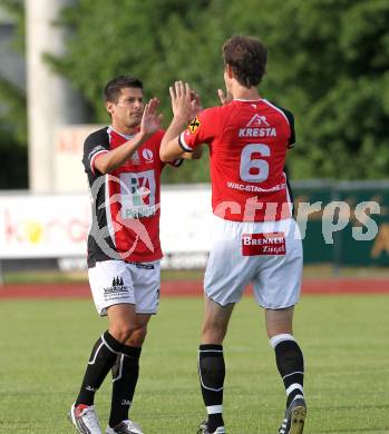 Fussball. Testspiel.  WAC/St.Andrae gegen NK Osijek. Torjubel Markus Kreuz, Christian Falk (WAC). Wolfsberg, 6.7.2010.
Foto: Kuess
---
pressefotos, pressefotografie, kuess, qs, qspictures, sport, bild, bilder, bilddatenbank